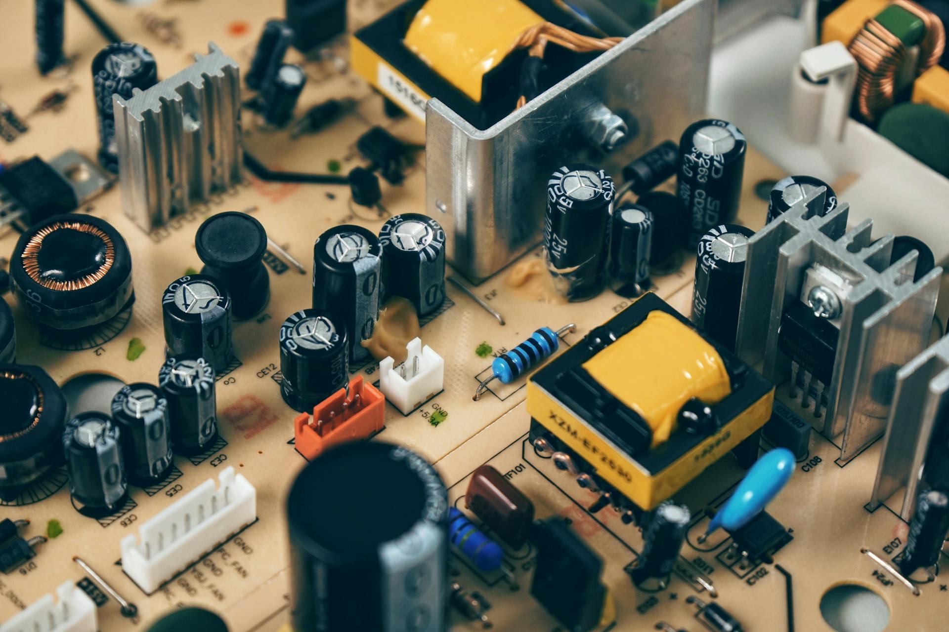 Circuit board representing cloud Mac CI runner connectivity and secure tokens